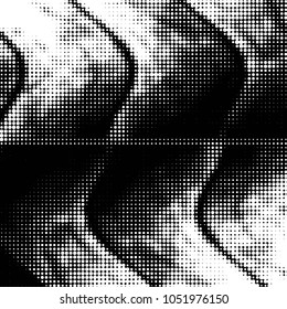 Spotted black and white grunge vector line background. Abstract halftone illustration background. Grunge grid polka dot background pattern
