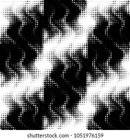 Spotted black and white grunge vector line background. Abstract halftone illustration background. Grunge grid polka dot background pattern
