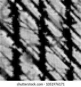 Spotted black and white grunge vector line background. Abstract halftone illustration background. Grunge grid polka dot background pattern

