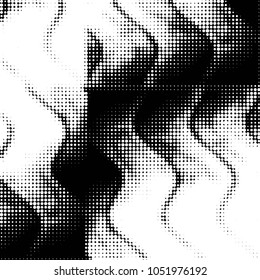 Spotted black and white grunge vector line background. Abstract halftone illustration background. Grunge grid polka dot background pattern
