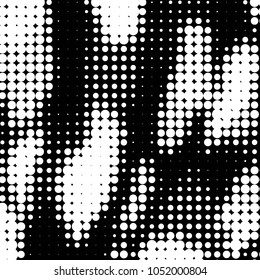 Spotted black and white grunge vector line background. Abstract halftone illustration background. Grunge grid polka dot background pattern
