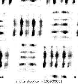 Spotted black and white grunge vector line background. Abstract halftone illustration background. Grunge grid polka dot background pattern
