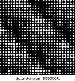 Spotted black and white grunge vector line background. Abstract halftone illustration background. Grunge grid polka dot background pattern
