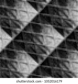 Spotted black and white grunge vector line background. Abstract halftone illustration background. Grunge grid polka dot background pattern
