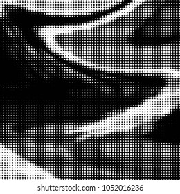 Spotted black and white grunge vector line background. Abstract halftone illustration background. Grunge grid polka dot background pattern
