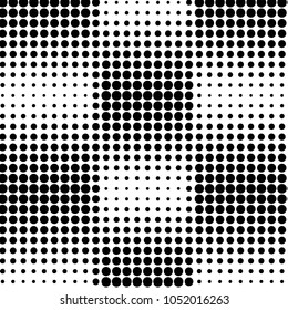Spotted black and white grunge vector line background. Abstract halftone illustration background. Grunge grid polka dot background pattern
