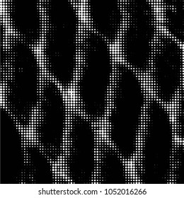 Spotted black and white grunge vector line background. Abstract halftone illustration background. Grunge grid polka dot background pattern
