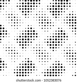 Spotted black and white grunge vector line background. Abstract halftone illustration background. Grunge grid polka dot background pattern

