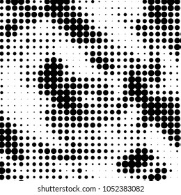 Spotted black and white grunge vector line background. Abstract halftone illustration background. Grunge grid polka dot background pattern

