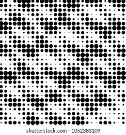 Spotted black and white grunge vector line background. Abstract halftone illustration background. Grunge grid polka dot background pattern
