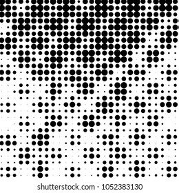 Spotted black and white grunge vector line background. Abstract halftone illustration background. Grunge grid polka dot background pattern
