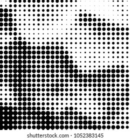 Spotted black and white grunge vector line background. Abstract halftone illustration background. Grunge grid polka dot background pattern
