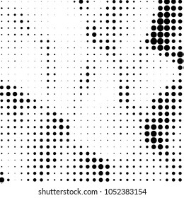 Spotted black and white grunge vector line background. Abstract halftone illustration background. Grunge grid polka dot background pattern
