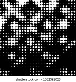 Spotted black and white grunge vector line background. Abstract halftone illustration background. Grunge grid polka dot background pattern
