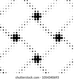 Spotted black and white grunge vector line background. Abstract halftone illustration background. Grunge grid polka dot background pattern
