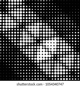 Spotted black and white grunge vector line background. Abstract halftone illustration background. Grunge grid polka dot background pattern
