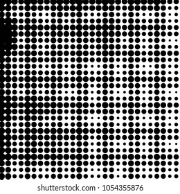 Spotted black and white grunge vector line background. Abstract halftone illustration background. Grunge grid polka dot background pattern
