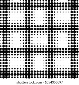 Spotted black and white grunge vector line background. Abstract halftone illustration background. Grunge grid polka dot background pattern
