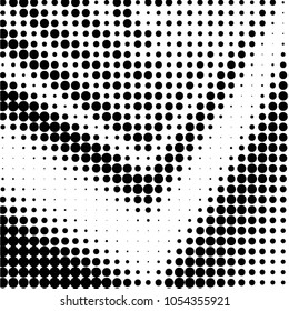 Spotted black and white grunge vector line background. Abstract halftone illustration background. Grunge grid polka dot background pattern
