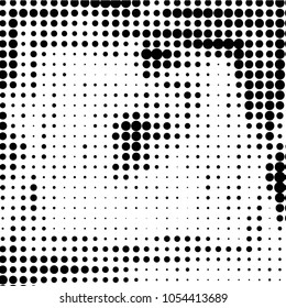 Spotted black and white grunge vector line background. Abstract halftone illustration background. Grunge grid polka dot background pattern
