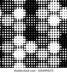 Spotted black and white grunge vector line background. Abstract halftone illustration background. Grunge grid polka dot background pattern
