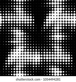 Spotted black and white grunge vector line background. Abstract halftone illustration background. Grunge grid polka dot background pattern
