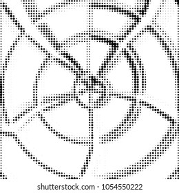 Spotted black and white grunge vector line background. Abstract halftone illustration background. Grunge grid polka dot background pattern
