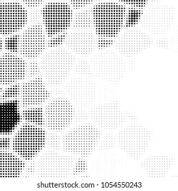 Spotted black and white grunge vector line background. Abstract halftone illustration background. Grunge grid polka dot background pattern
