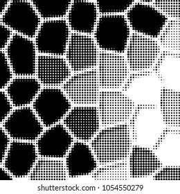 Spotted black and white grunge vector line background. Abstract halftone illustration background. Grunge grid polka dot background pattern
