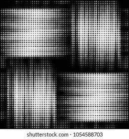 Spotted black and white grunge vector line background. Abstract halftone illustration background. Grunge grid polka dot background pattern
