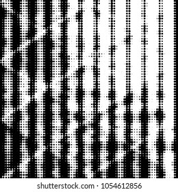 Spotted black and white grunge vector line background. Abstract halftone illustration background. Grunge grid polka dot background pattern
