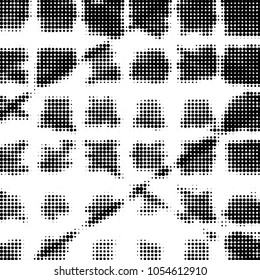 Spotted black and white grunge vector line background. Abstract halftone illustration background. Grunge grid polka dot background pattern

