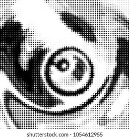 Spotted black and white grunge vector line background. Abstract halftone illustration background. Grunge grid polka dot background pattern

