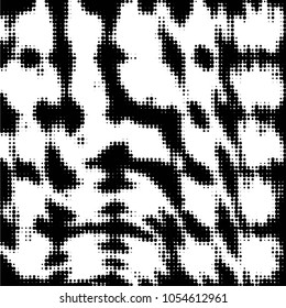 Spotted black and white grunge vector line background. Abstract halftone illustration background. Grunge grid polka dot background pattern
