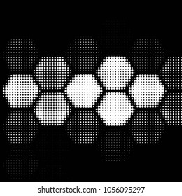 Spotted black and white grunge vector line background. Abstract halftone illustration background. Grunge grid polka dot background pattern
