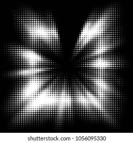 Spotted black and white grunge vector line background. Abstract halftone illustration background. Grunge grid polka dot background pattern
