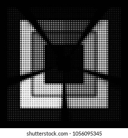 Spotted black and white grunge vector line background. Abstract halftone illustration background. Grunge grid polka dot background pattern
