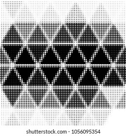 Spotted black and white grunge vector line background. Abstract halftone illustration background. Grunge grid polka dot background pattern
