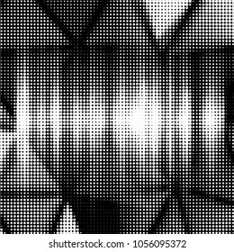 Spotted black and white grunge vector line background. Abstract halftone illustration background. Grunge grid polka dot background pattern
