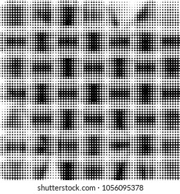 Spotted black and white grunge vector line background. Abstract halftone illustration background. Grunge grid polka dot background pattern
