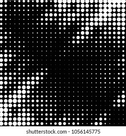 Spotted black and white grunge vector line background. Abstract halftone illustration background. Grunge grid polka dot background pattern
