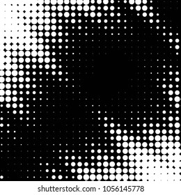 Spotted black and white grunge vector line background. Abstract halftone illustration background. Grunge grid polka dot background pattern
