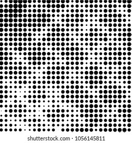 Spotted black and white grunge vector line background. Abstract halftone illustration background. Grunge grid polka dot background pattern
