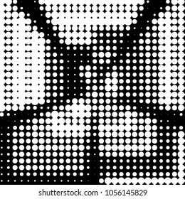 Spotted black and white grunge vector line background. Abstract halftone illustration background. Grunge grid polka dot background pattern
