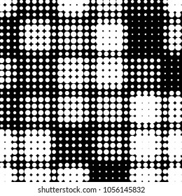 Spotted black and white grunge vector line background. Abstract halftone illustration background. Grunge grid polka dot background pattern
