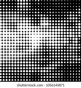 Spotted black and white grunge vector line background. Abstract halftone illustration background. Grunge grid polka dot background pattern

