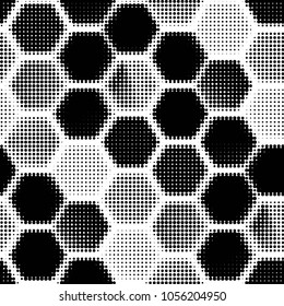 Spotted black and white grunge vector line background. Abstract halftone illustration background. Grunge grid polka dot background pattern
