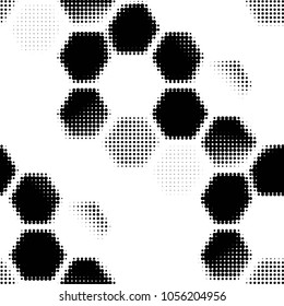 Spotted black and white grunge vector line background. Abstract halftone illustration background. Grunge grid polka dot background pattern
