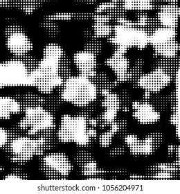 Spotted black and white grunge vector line background. Abstract halftone illustration background. Grunge grid polka dot background pattern
