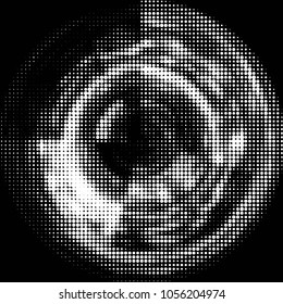 Spotted black and white grunge vector line background. Abstract halftone illustration background. Grunge grid polka dot background pattern
